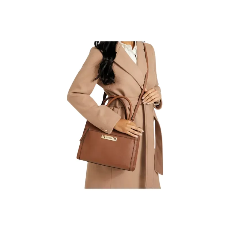 GUESS Artificial Leather Handbag Shoulder Bag Crossbody Bag Regular Women's Brown-3