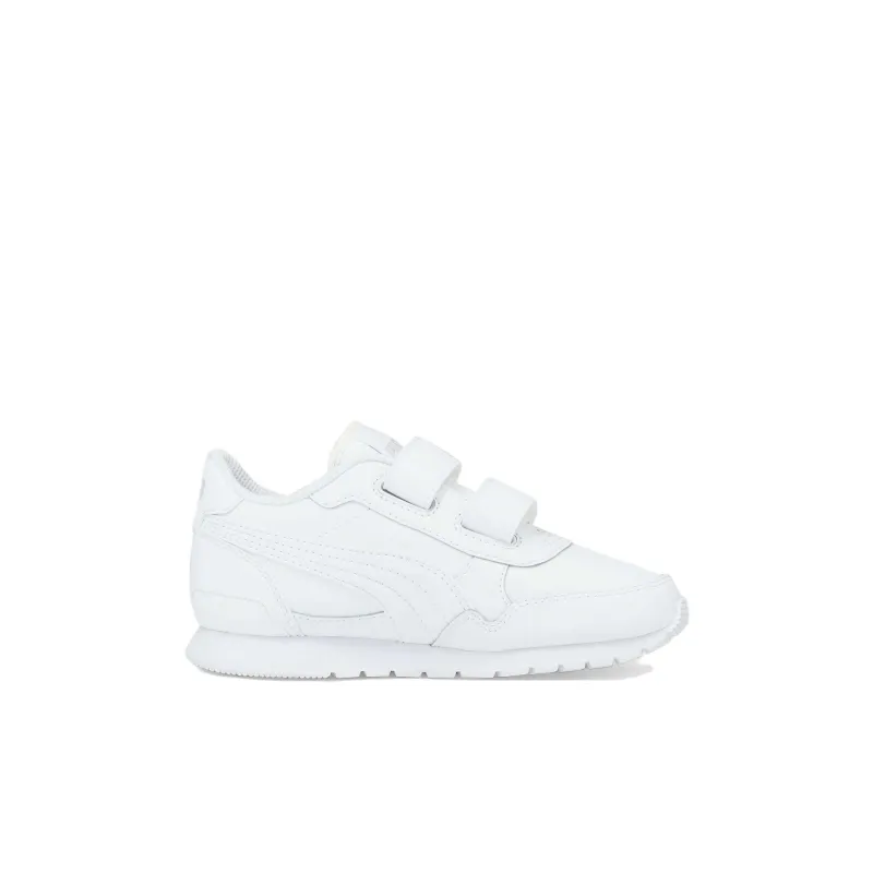 Puma ST Runner V3 Leather Little Kid 'Triple White'-1