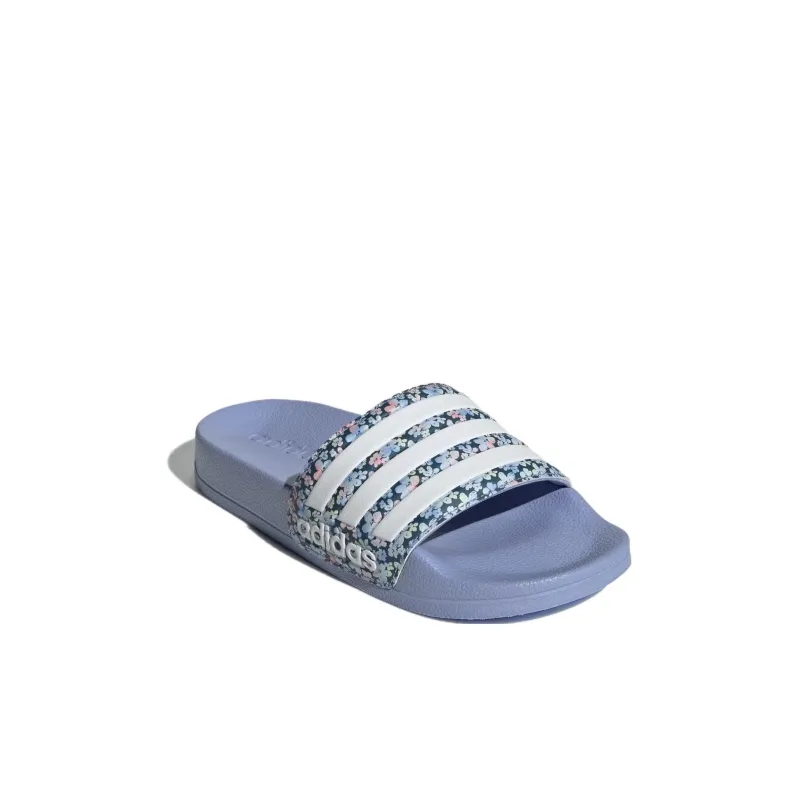Adidas ADILETTE SHOWER Anti Slip Wear Resistant Children's Sandals Blue White Black Kids'-2