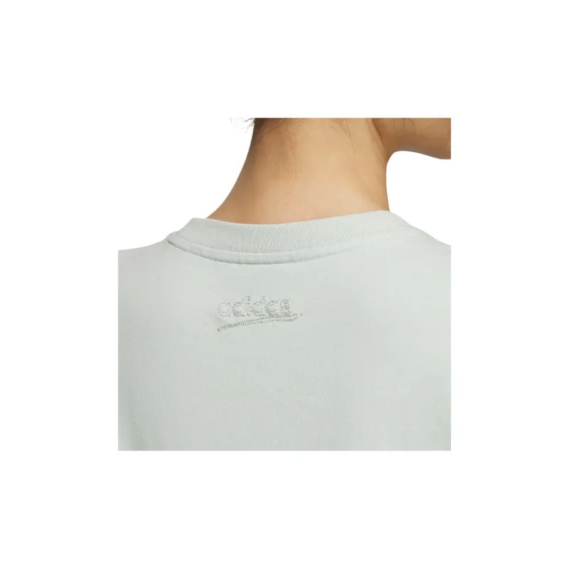 adidas originals Women's Lifestyle Logo Print Short Sleeve Tee Women's 'Linen Green'-5