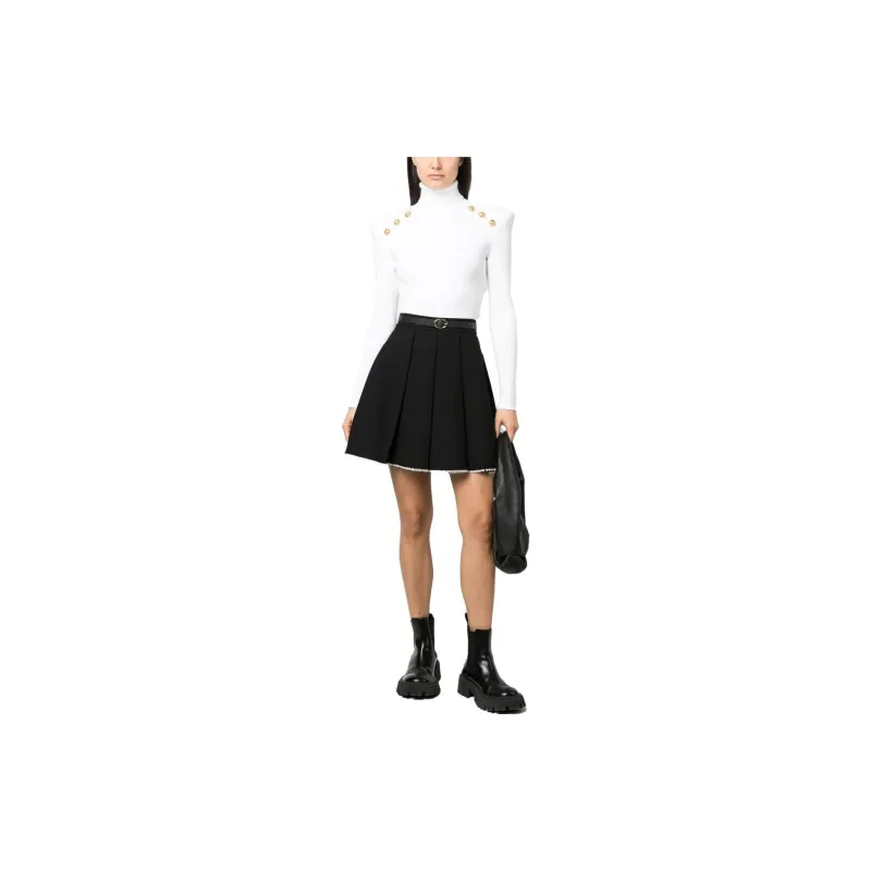 BALMAIN Button embellished Ribbed knit Jumper-1