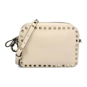 Valentino Leather Shoulder Bag Crossbody Bag Women's Cream White