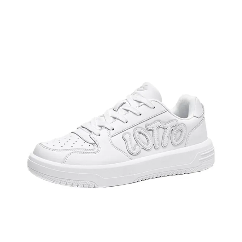 LOTTO Anti-Slip Wear-Resistant Low-Top Skateboard Shoes Women's White-1
