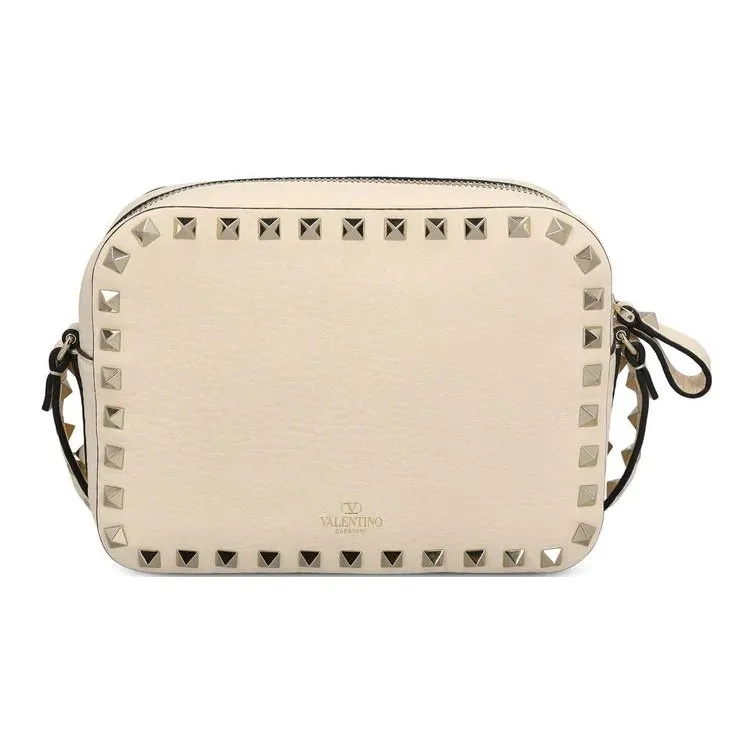 Valentino Leather Shoulder Bag Crossbody Bag Women's Cream White-1
