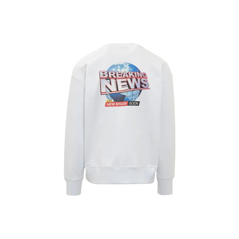 MSGM Live News Printed Crewneck Sweatshirt-1
