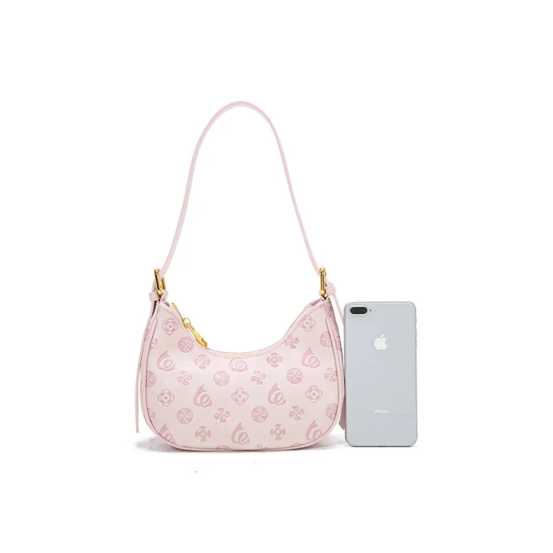 Carit&Koty Polyurethane Synthetic Leather Shoulder Bag Women's Pink-2