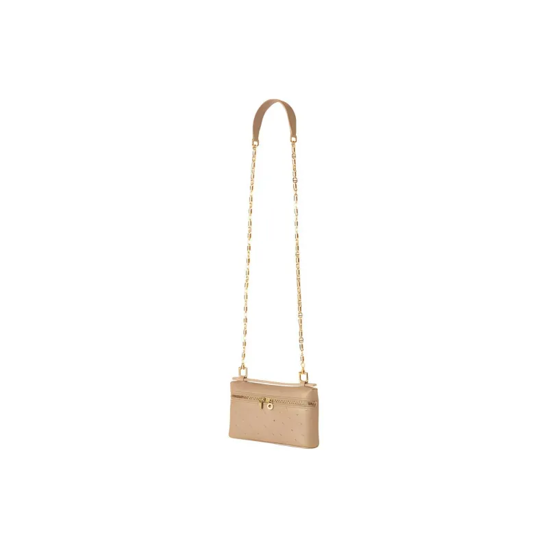 Loro Piana ExtraPocket Ostrich Leather Handbag, Shoulder Bag, Crossbody Bag, Clutch Mini Women's Beige Yellow-1