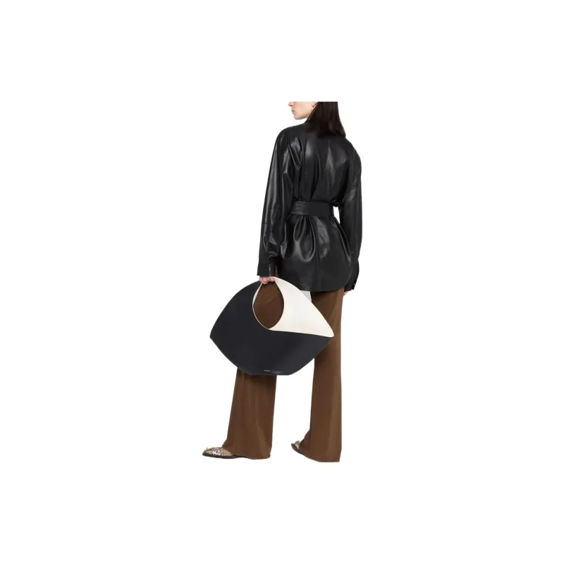 NANUSHKA Vegan leather Belted Oversize Shirt-1