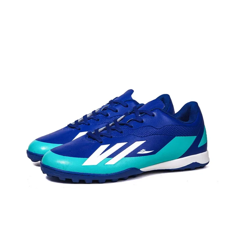 Kuding Soccer Shoes Unisex Low Top Black Royal Blue/Lake Blue/White/Orange Red-14