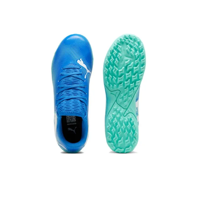 PUMA FUTURE 7 PLAY Abrasion Resistant Low Top Kids' Soccer Shoes Blue Green Kids'-3