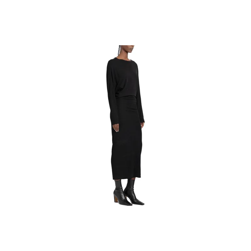 KHAITE The Trina Long Sleeved Open Back Midi Dress-1
