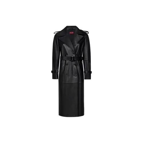 MaxMara Studio Trench Coats Women's Black