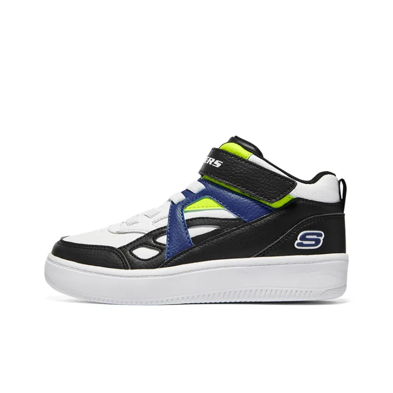 Skechers Anti-Slip Wear-Resistant Low-Top Kids' Skateboarding Shoes Black Green Teenagers-0