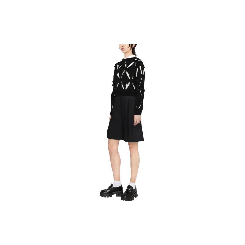 Valentino Crop Tops Women's Black-3