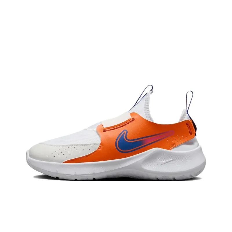Nike Flex Runner 3 Breathable Low Top Kids' Running Shoes White Orange Unisex-0