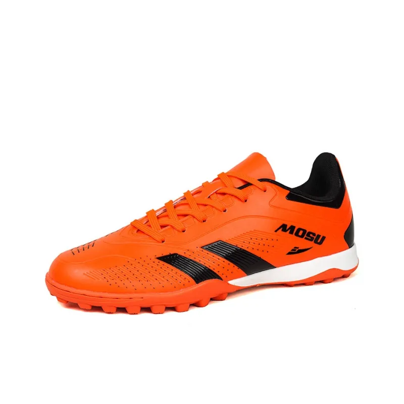 Kuding Soccer Shoes Unisex Low Top Orange/Neon Yellow/Rose Red/Black Red-9