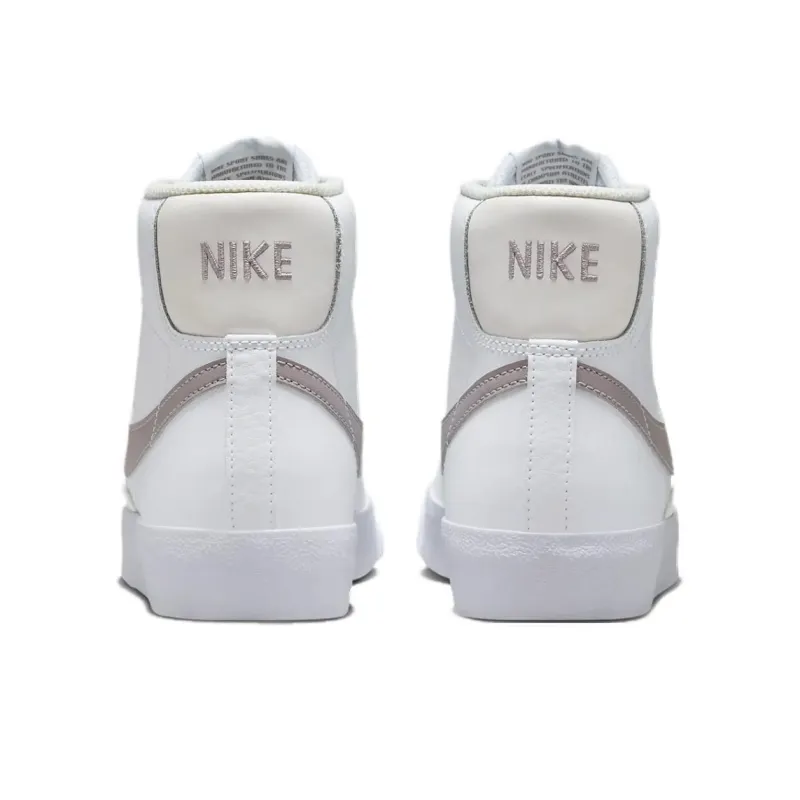 Nike Blazer Anti Slip Wear Resistant Mid Top Kids' Skateboarding Shoes White Teenagers-3