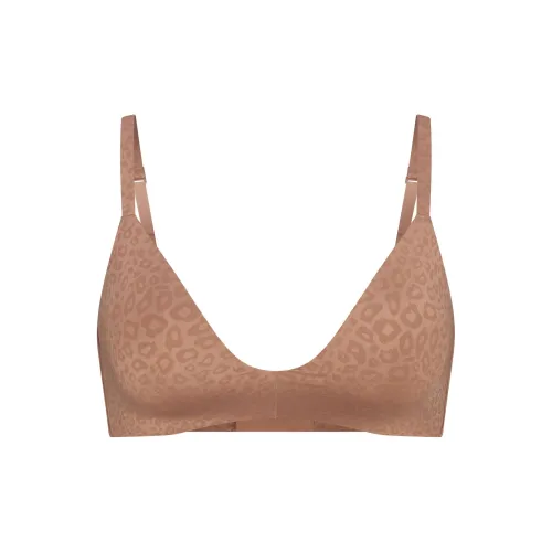 SKIMS FW24 WIRELESS FORM T-SHIRT DEMI BRA Bra Women's 1 Pack SIENNA MICRO LEOPARD PRINT/Terracotta Micro Leopard Print