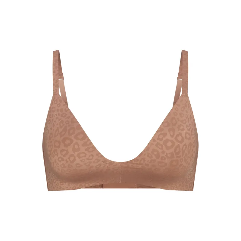 SKIMS FW24 WIRELESS FORM T-SHIRT DEMI BRA Bra Women's 1 Pack SIENNA MICRO LEOPARD PRINT/Terracotta Micro Leopard Print-0