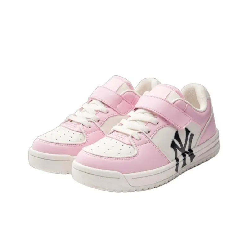 MLB Chunky Liner Slip Resistant Cushioning Balance Low Top Kids' Skateboarding Shoes White Pink Black Teenagers-2