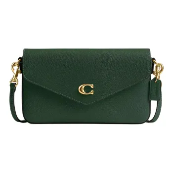 COACH Cross-Stitch Leather Shoulder Bag Crossbody Bag Mini Women's Hunter Green