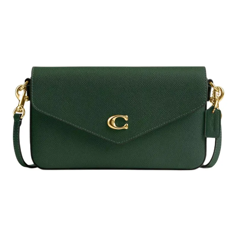 COACH Cross-Stitch Leather Shoulder Bag Crossbody Bag Mini Women's Hunter Green-0