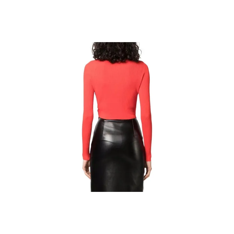 VERSACE SS22 Crop Top Women's Red-2