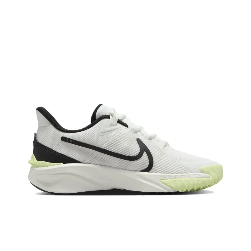 Nike Star Runner 4 Abrasion Resistant Low Top Kids' Running Shoes White Black Unisex-3