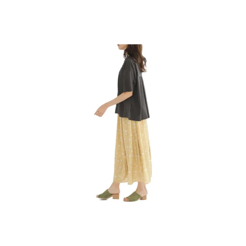 Beams Casual Long Skirts Women's Yellow-4