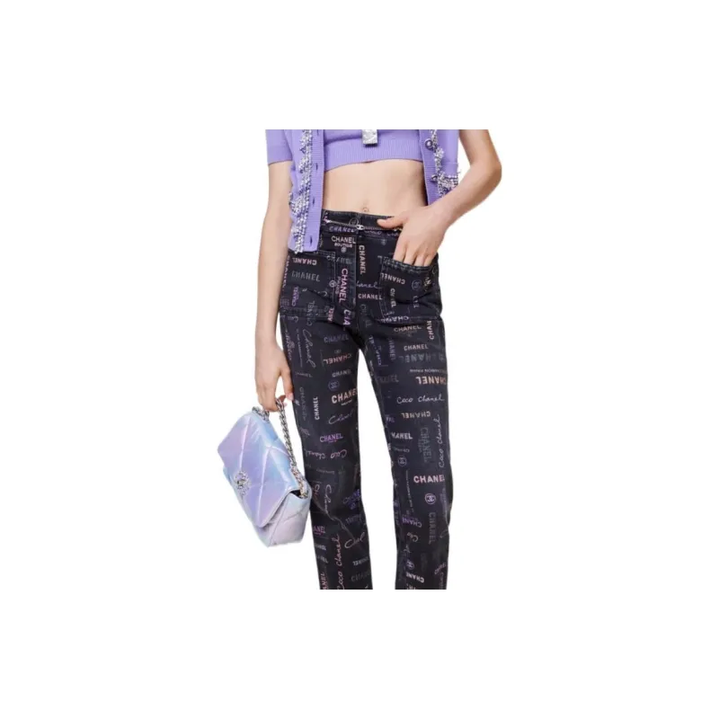 CHANEL SS22 Jeans Women's Black-3