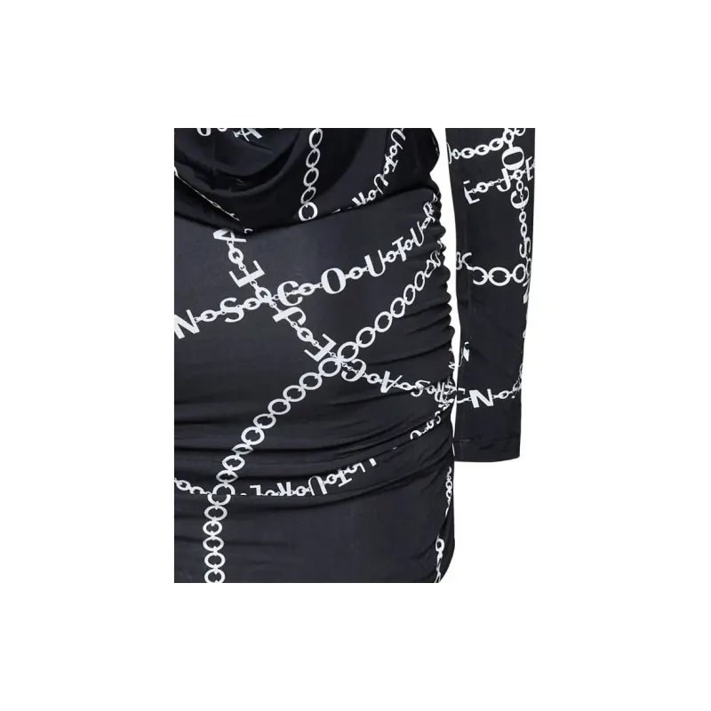 VERSACE JEANS COUTURE Long Sleeved Open Back Mini Dress-3