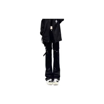 PAINT STAIN Jeans Unisex Black