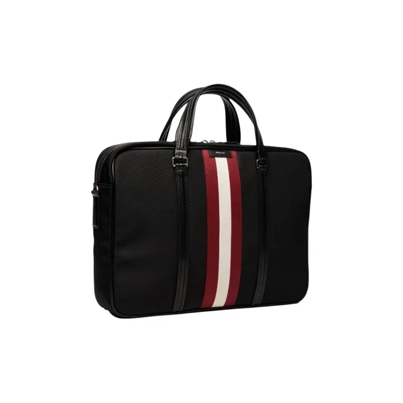BALLY Cow Leather Briefcase Large Size Men's Black-1