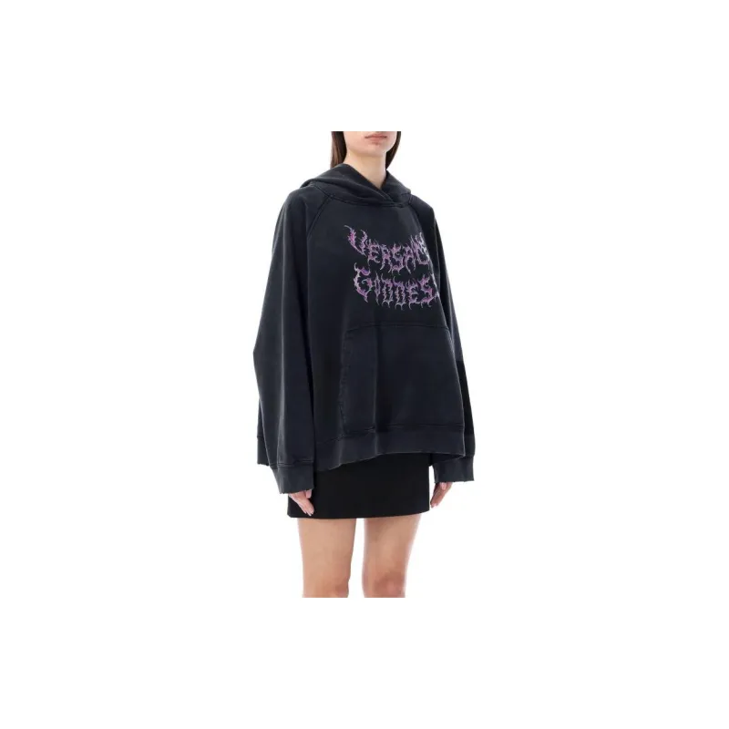 VERSACE Logo Printed Long Sleeved Hoodie-4
