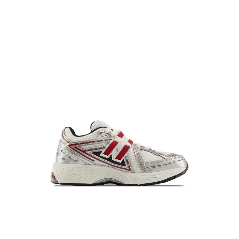 New Balance EA Anti Slip Wear Resistant Low Top Kids Lifestyle Shoes White Silver Red Kids'-1