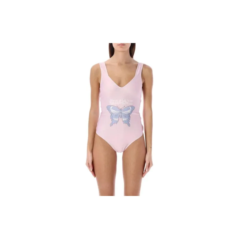 GANNI Graphic Printed Sleeveless Swimsuit-4