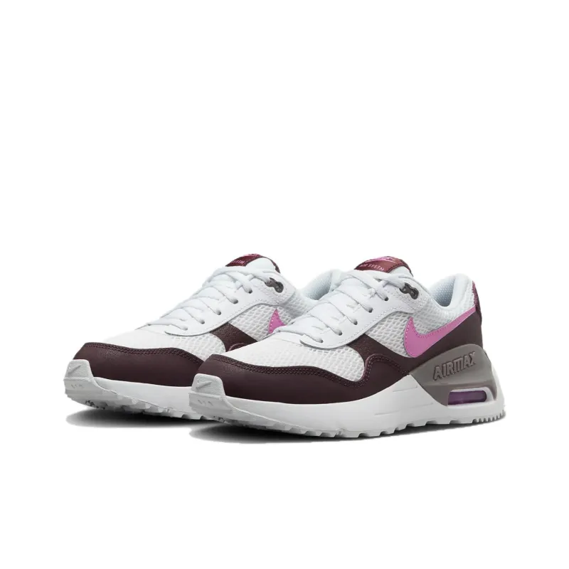 Nike Air Max SYSTM Abrasion Resistant Breathable Low Top Kids Lifestyle Shoes White Brown Teenagers-2