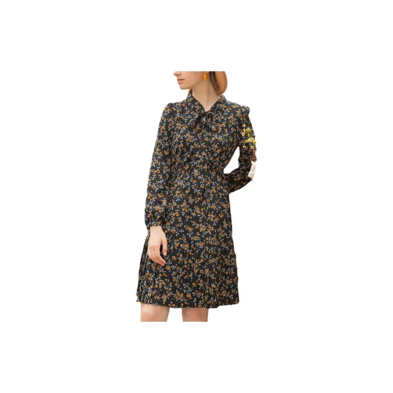 Lagogo Long-Sleeved Dresses Women's Mixed Color-1