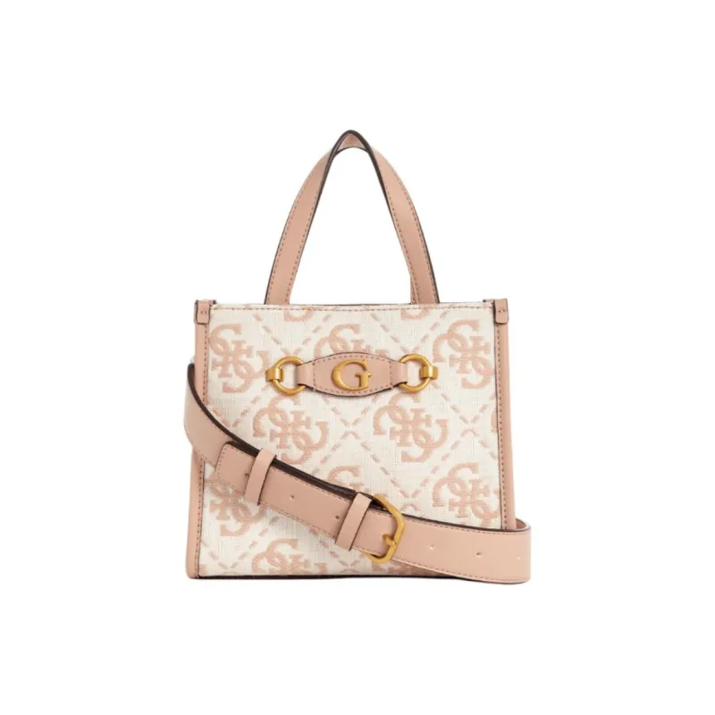 GUESS Polyester Tote Bag Shopping Bag Shoulder Bag Crossbody Bag Handbag Mini Women's Light Beige-0