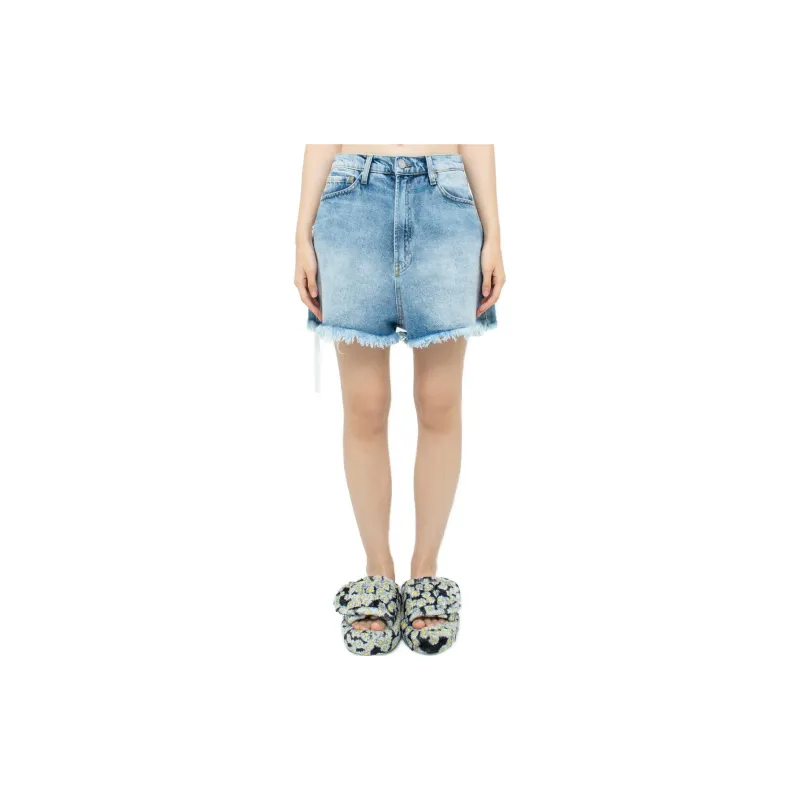 NATASHA ZINKO Denim Shorts Women's Light Blue-1
