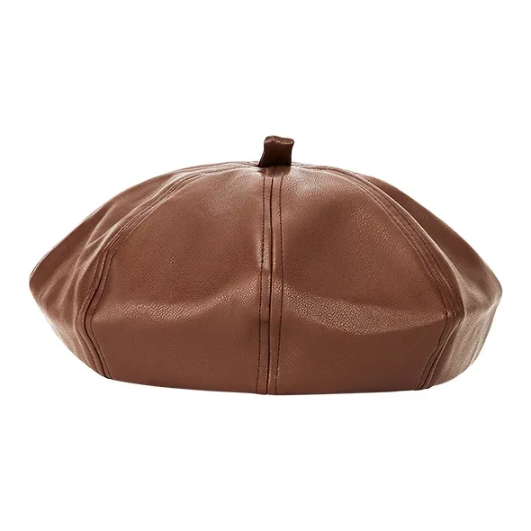 MUYKUY PU Leather Berets Women's-4