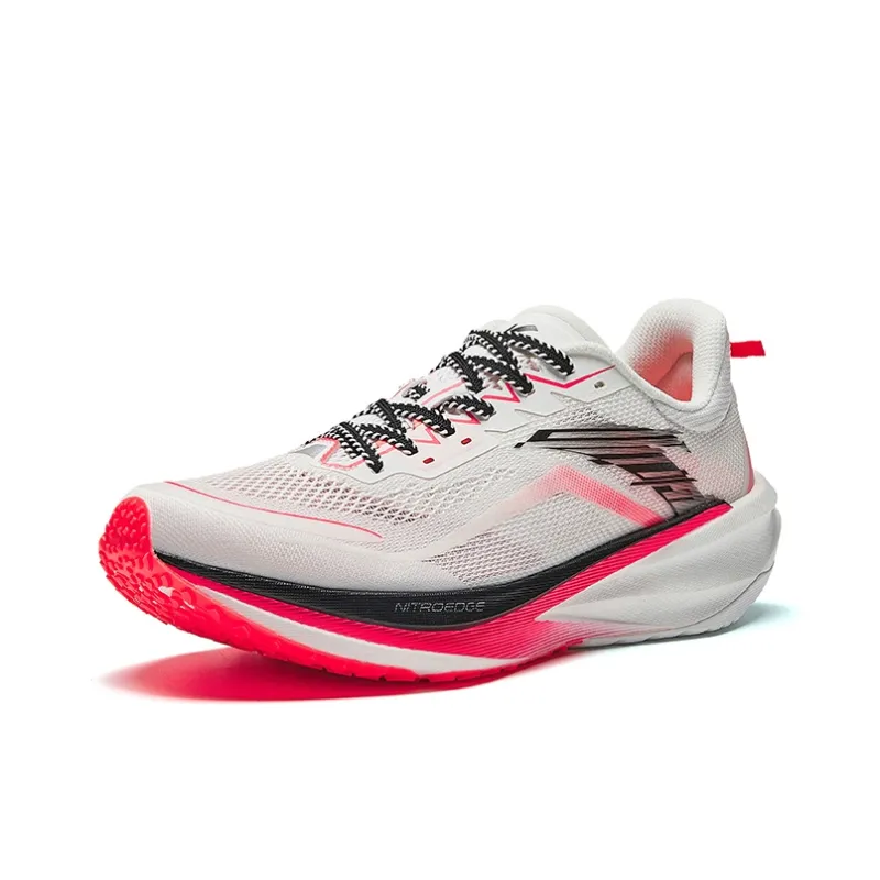 ANTA Plastic Pioneer Running Shoes Men Low Top Papyrus White/Fluorescent Red/Basic Black-1