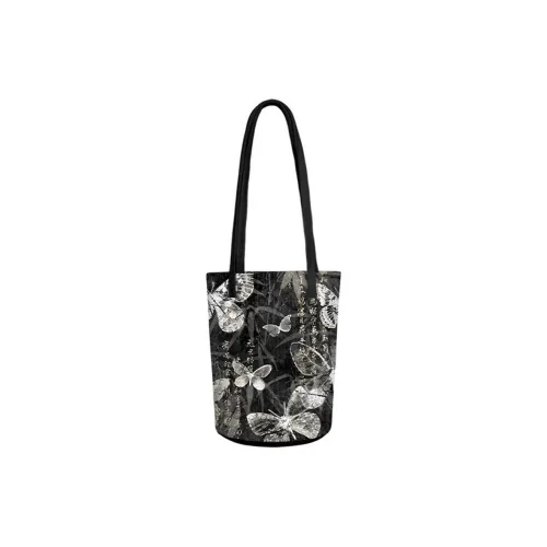 AOSONG Suede Tech Fabric Shoulder Bag Unisex Black