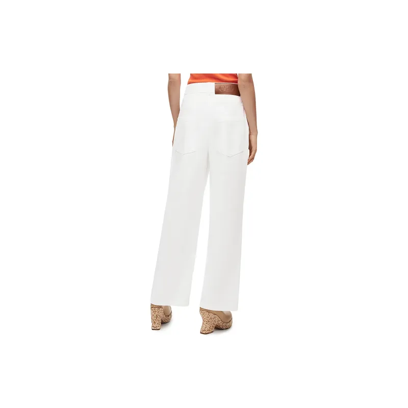 LOEWE Paula's Ibiza Anagram Baggy Jeans 'White'-3