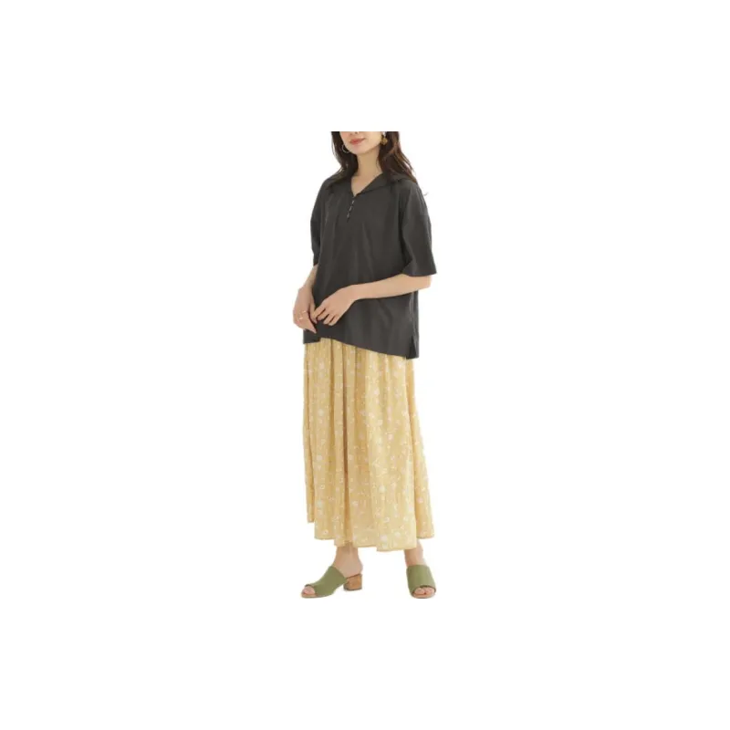 Beams Casual Long Skirts Women's Yellow-2