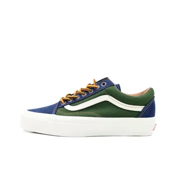 Vans Anti Slip Wear Resistant Low Top Skateboard Shoes Unisex Green Blue