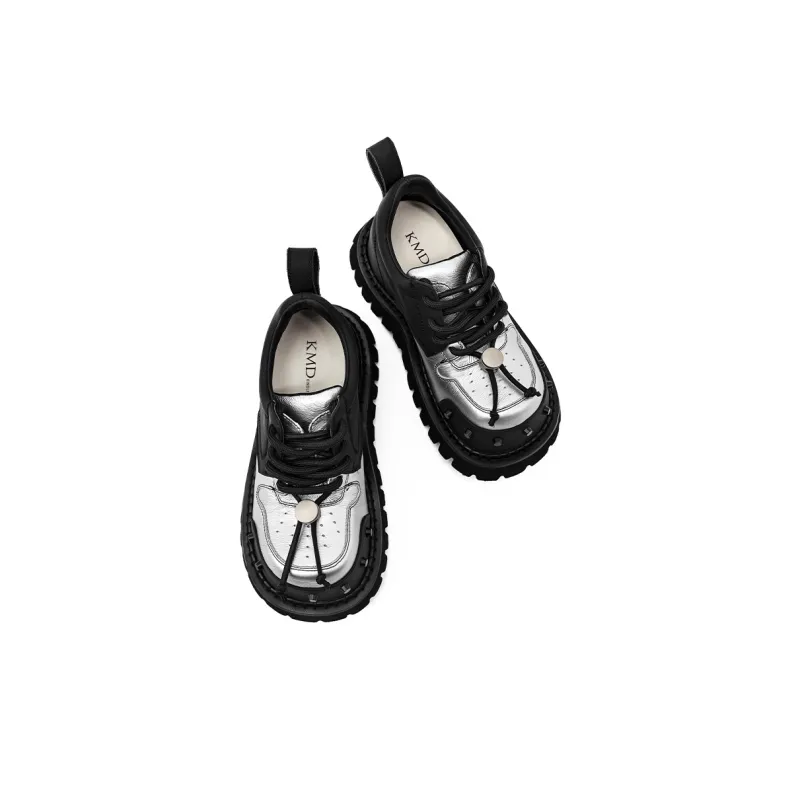 KMD Casual Single Shoes Women's Black Silver-2