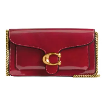 COACH Tabby Leather Shoulder Bag, Crossbody Bag Trumpets Women's Red