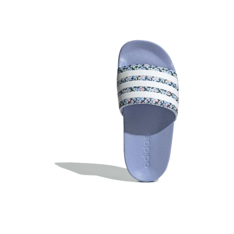 Adidas ADILETTE SHOWER Anti Slip Wear Resistant Children's Sandals Blue White Black Kids'-4