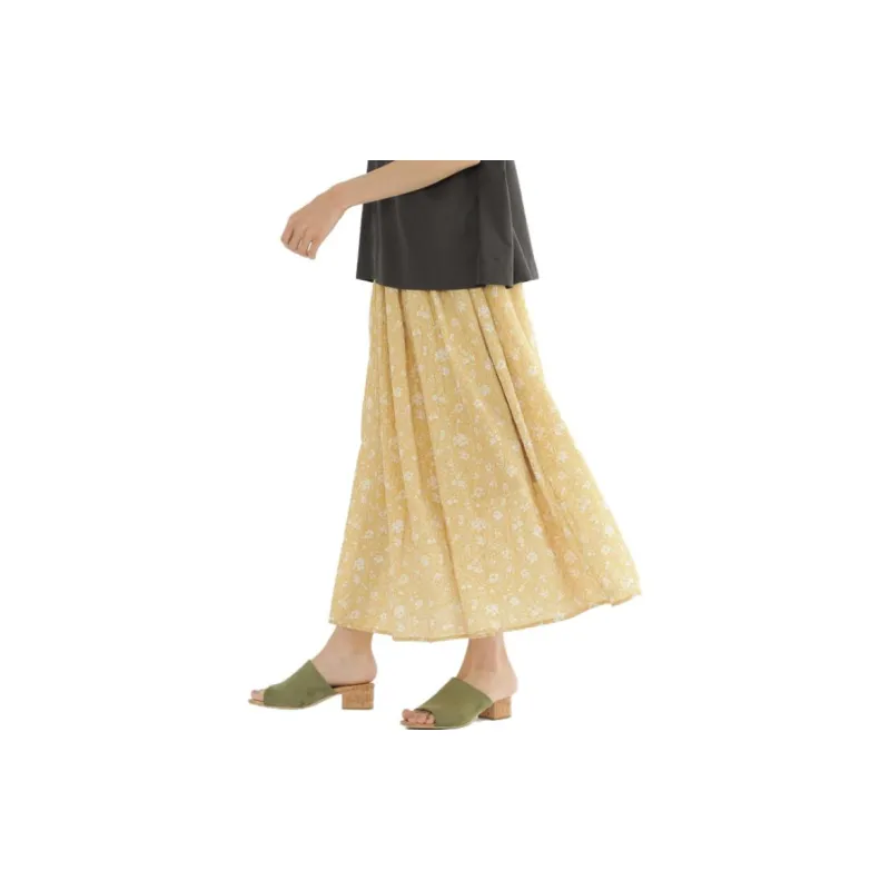 Beams Casual Long Skirts Women's Yellow-5
